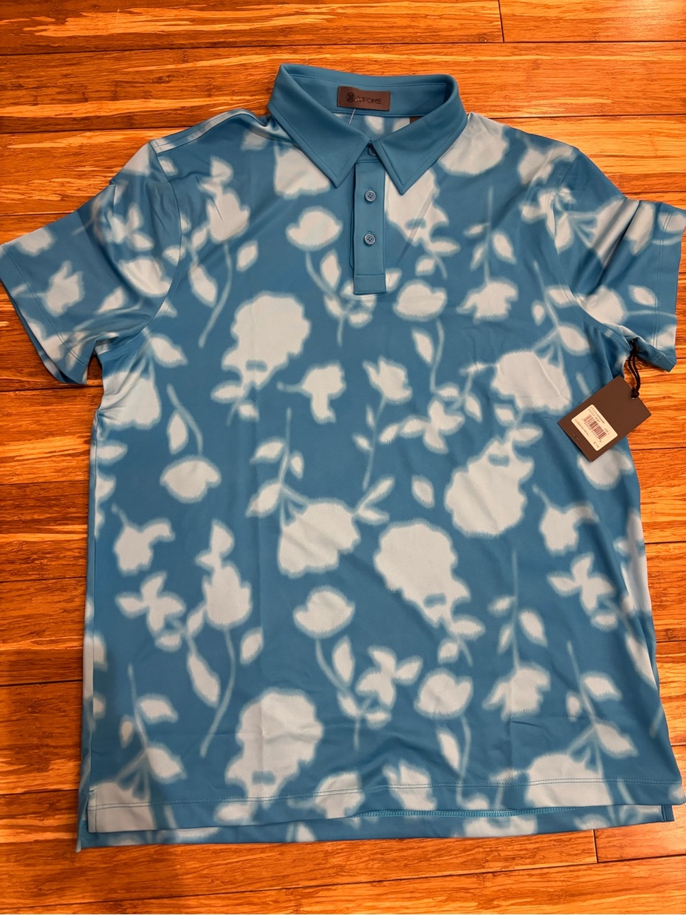 G/FORE Men’s Blue and White Floral Polo NWT size M, L